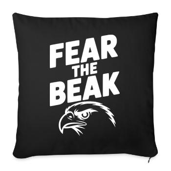 Peur du bec - Housse de coussin décorative 45 x 45 cm - noir - Devant