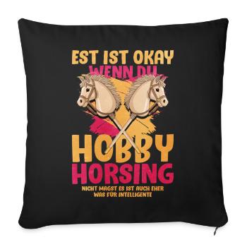 Hobby Horsing Duo Pop Art - Sofakissenbezug 45 x 45 cm - Schwarz - Vorne