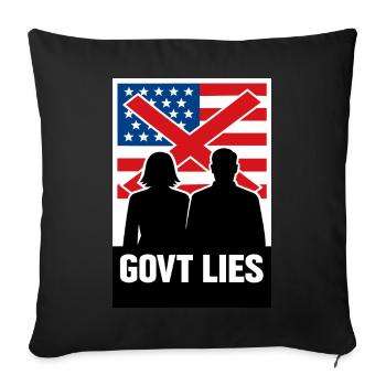 Govt Lies - Sofa pillowcase 17,3'' x 17,3'' (45 x 45 cm) - black - Front