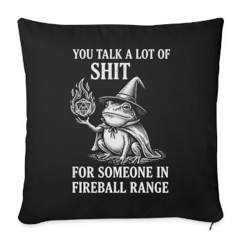 Fireball Range – Funny Frog Magician RPG - Sofa pillowcase 17,3'' x 17,3'' (45 x 45 cm) - black - Front