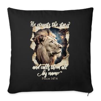 Leo Bible Verse Christian - Sofa pillowcase 17,3'' x 17,3'' (45 x 45 cm) - black - Front