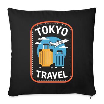 Tokyo Japan Travel Travel Motif - Sofa pillowcase 17,3'' x 17,3'' (45 x 45 cm) - black - Front