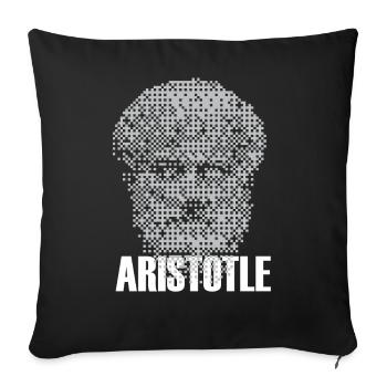 Pixel Aristotle Head Mosaic - Sofa pillowcase 17,3'' x 17,3'' (45 x 45 cm) - black - Front