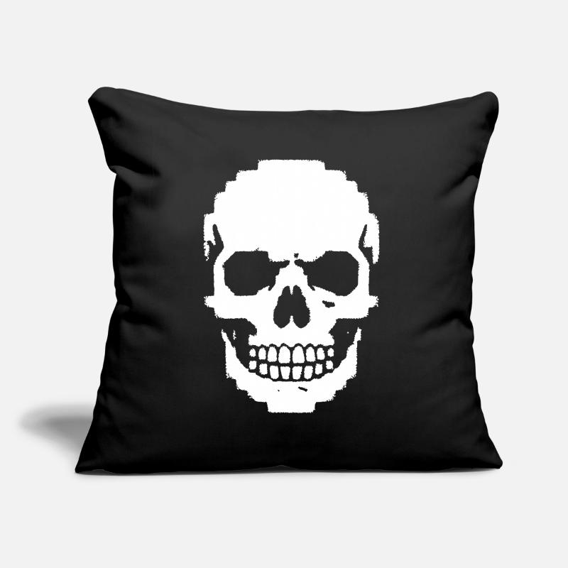 Crâne Pixel Crâne 8-Bits Housse de coussin décorative 45 x 45 cm
