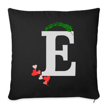E - Sofa pillowcase 17,3'' x 17,3'' (45 x 45 cm) - black - Front