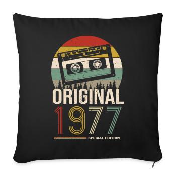 1977 Birthday 1977 Born In 1977 Birthday - Sofa pillowcase 17,3'' x 17,3'' (45 x 45 cm) - black - Front