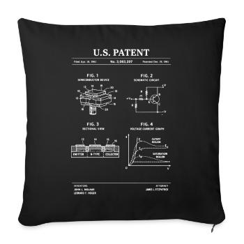 Plan de brevet du schéma de circuit - Housse de coussin décorative 45 x 45 cm - noir - Devant
