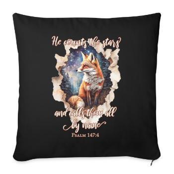 Bible Quote Christian - Sofa pillowcase 17,3'' x 17,3'' (45 x 45 cm) - black - Front