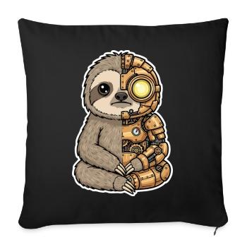 Sloth Cyborg Steampunk Mechanical Gold - Sofa pillowcase 17,3'' x 17,3'' (45 x 45 cm) - black - Front