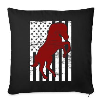4 juillet USA Horse Riding - Housse de coussin décorative 45 x 45 cm - noir - Devant