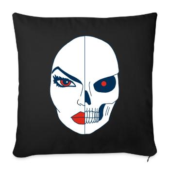 La mort et son visage - Housse de coussin décorative 45 x 45 cm - noir - Devant