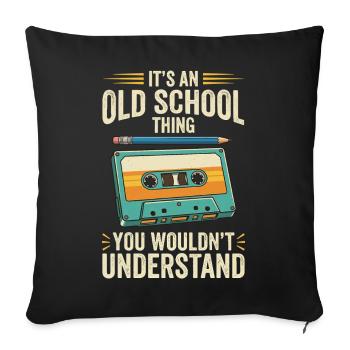 Old School Cassette Design – Retro Mixtape - Sofa pillowcase 17,3'' x 17,3'' (45 x 45 cm) - black - Front