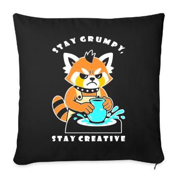 Stay Creative Pottery Panda - Housse de coussin décorative 45 x 45 cm - noir - Devant