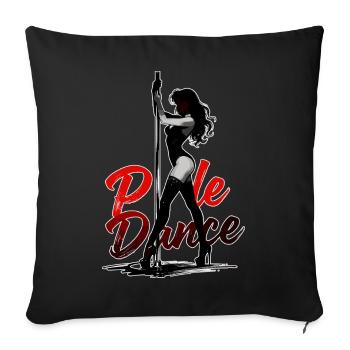 Silhouette de pole dance – Art élégant Pin-Up - Housse de coussin décorative 45 x 45 cm - noir - Devant