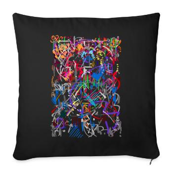 Abstrait - Housse de coussin décorative 45 x 45 cm - noir - Devant