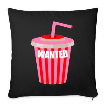 Milkshake wanted - Sofa pillowcase 17,3'' x 17,3'' (45 x 45 cm) - black - Front