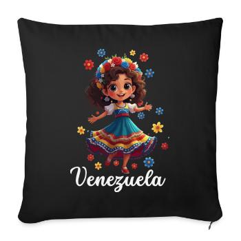 Venezuela Flagge Stolz & Heimat Venezuela - Sofakissenbezug 45 x 45 cm - Schwarz - Vorne