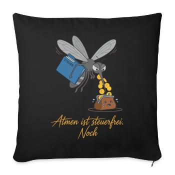 La respiration est exonérée d’impôts. Toujours ! - Housse de coussin décorative 45 x 45 cm - noir - Devant
