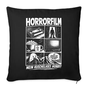 Horrorfilm Nostalgie VHS Kino Retro - Sofakissenbezug 45 x 45 cm - Schwarz - Vorne