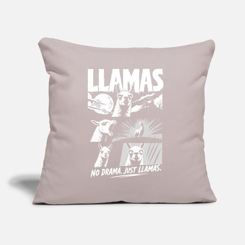 Lamas Horror Comic Pas de drame Art Housse de coussin décorative 45 x 45 cm
