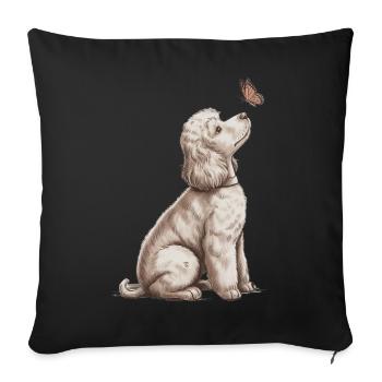 Cadeau de caniche au style Banksy pour les amoureux des chiens - Housse de coussin décorative 45 x 45 cm - noir - Devant