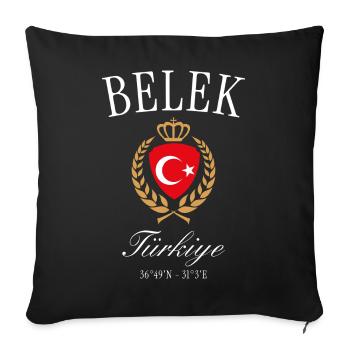 Belek Türkei Wappen Krone – Reise Souvenir - Sofakissenbezug 45 x 45 cm - Schwarz - Vorne