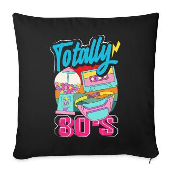 Retro Back to the 80s Vintage Design - Sofa pillowcase 17,3'' x 17,3'' (45 x 45 cm) - black - Front