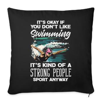 Dictons drôles de nageurs et conception de clubs de natation - Housse de coussin décorative 45 x 45 cm - noir - Devant