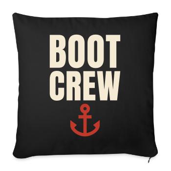 Boot Crew Anker Segeln Skipper Partnerlook - Sofakissenbezug 45 x 45 cm - Schwarz - Vorne