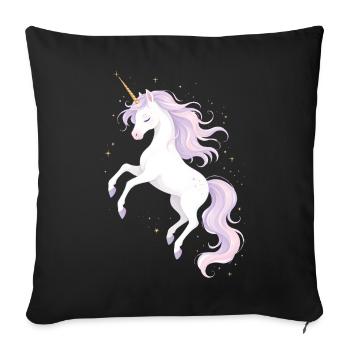 Magical Unicorn Illustration - Sofa pillowcase 17,3'' x 17,3'' (45 x 45 cm) - black - Front