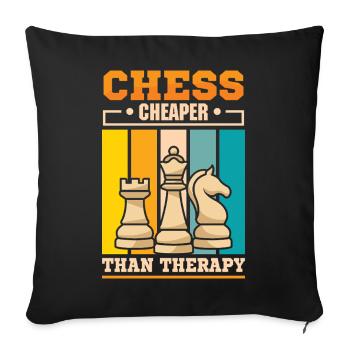 Chess Chess Player Chessboard - Sofa pillowcase 17,3'' x 17,3'' (45 x 45 cm) - black - Front