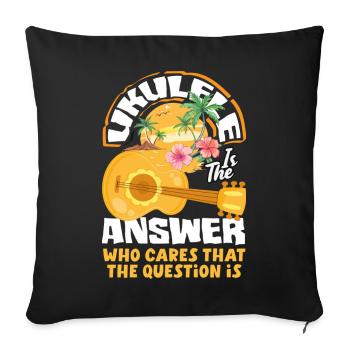 Funny Ukulele Designs and Sayings - Sofa pillowcase 17,3'' x 17,3'' (45 x 45 cm) - black - Front