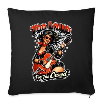 Too Loud For The Crowd: Rockabilly Pin-Up Girl - Sofa pillowcase 17,3'' x 17,3'' (45 x 45 cm) - black - Front