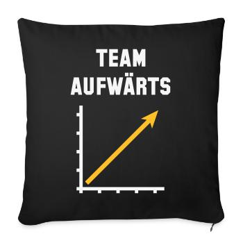 Team Aufwärts (Erfolg / Fortschritt / NEG Gold 2C) - Sofakissenbezug 45 x 45 cm - Schwarz - Vorne