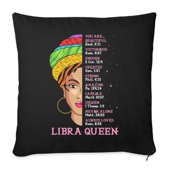Zodiac sign Libra - Sofa pillowcase 17,3'' x 17,3'' (45 x 45 cm) - black - Front