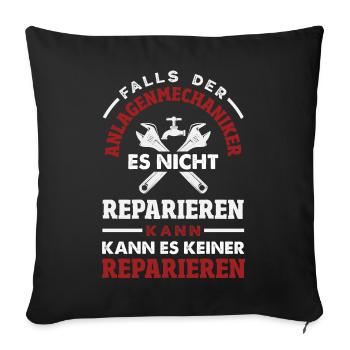 Anlagenmechaniker SHK Sanitär Heizung Handwerk - Sofakissenbezug 45 x 45 cm - Schwarz - Vorne