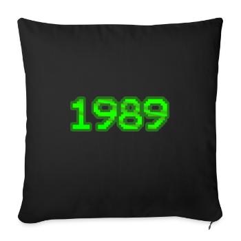 1989 - Sofa pillowcase 17,3'' x 17,3'' (45 x 45 cm) - black - Front