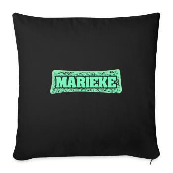 Nom de naissance : Marieke - Housse de coussin décorative 45 x 45 cm - noir - Devant