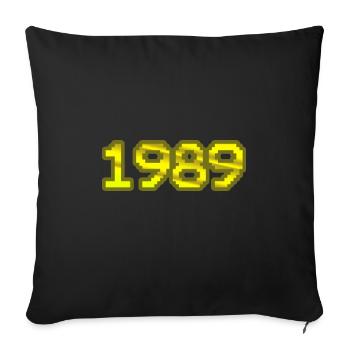 1989 - Sofa pillowcase 17,3'' x 17,3'' (45 x 45 cm) - black - Front