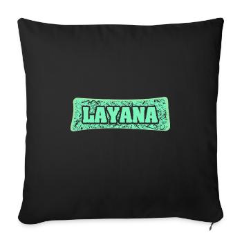 Layana comme nom de naissance - Housse de coussin décorative 45 x 45 cm - noir - Devant