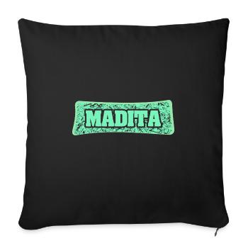 Madita comme nom de naissance - Housse de coussin décorative 45 x 45 cm - noir - Devant