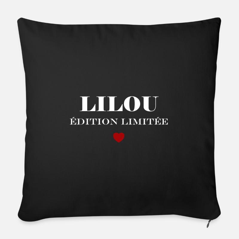 lilou - Housse de coussin décorative 45 x 45 cm - noir