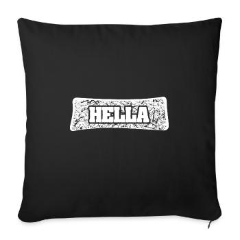 Hella as a first name - Sofa pillowcase 17,3'' x 17,3'' (45 x 45 cm) - black - Front