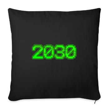 2030 2030 - Sofakissenbezug 45 x 45 cm - Schwarz - Vorne