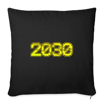 2030 - Sofa pillowcase 17,3'' x 17,3'' (45 x 45 cm) - black - Front
