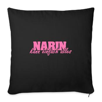 Narin - Housse de coussin décorative 45 x 45 cm - noir - Devant