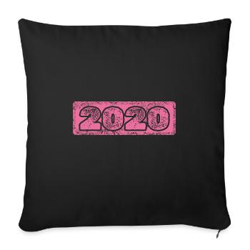 Année 2020 - Housse de coussin décorative 45 x 45 cm - noir - Devant