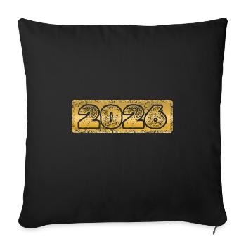 Année 2026 - Housse de coussin décorative 45 x 45 cm - noir - Devant