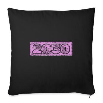 Year 2030 - Sofa pillowcase 17,3'' x 17,3'' (45 x 45 cm) - black - Front