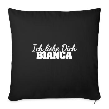 Dear Bianca, - Sofa pillowcase 17,3'' x 17,3'' (45 x 45 cm) - black - Front